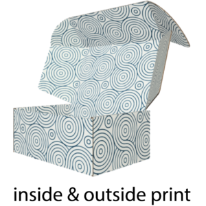 a sample showing a box printed on both the inside and outside