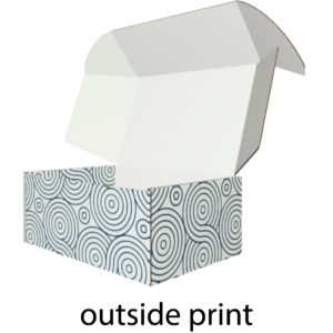 a sample showing a box printed on the outside