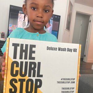 Custom printed shipping box for hair care kit with bold branded design