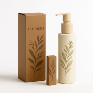 Tall 2.25x2.25x6 inch custom folding carton designed for skincare bottles. A cosmetic product box size commonly used in beauty and wellness packaging.